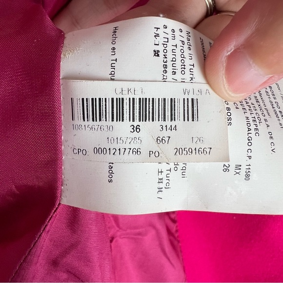 Hugo Boss Blazer Jacket Pink Afiraly Short Office Business Size AU & UK 8 US 4 - Picture 7 of 10